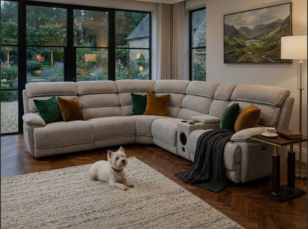 light grey recliner corner