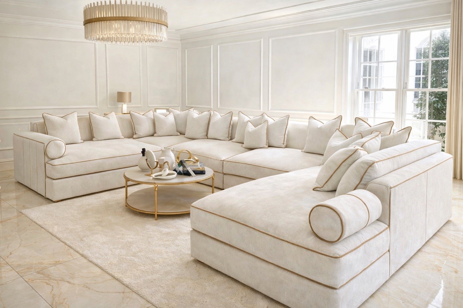 handmade sofa in a luxury living room interior design setting